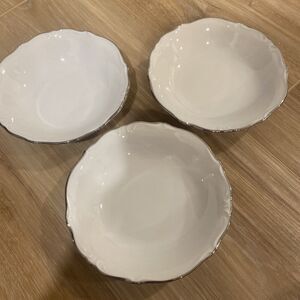 Winterling Bavaria Fine China Fruit Bowl 5” White Platinum Rim 1918-1935 Round